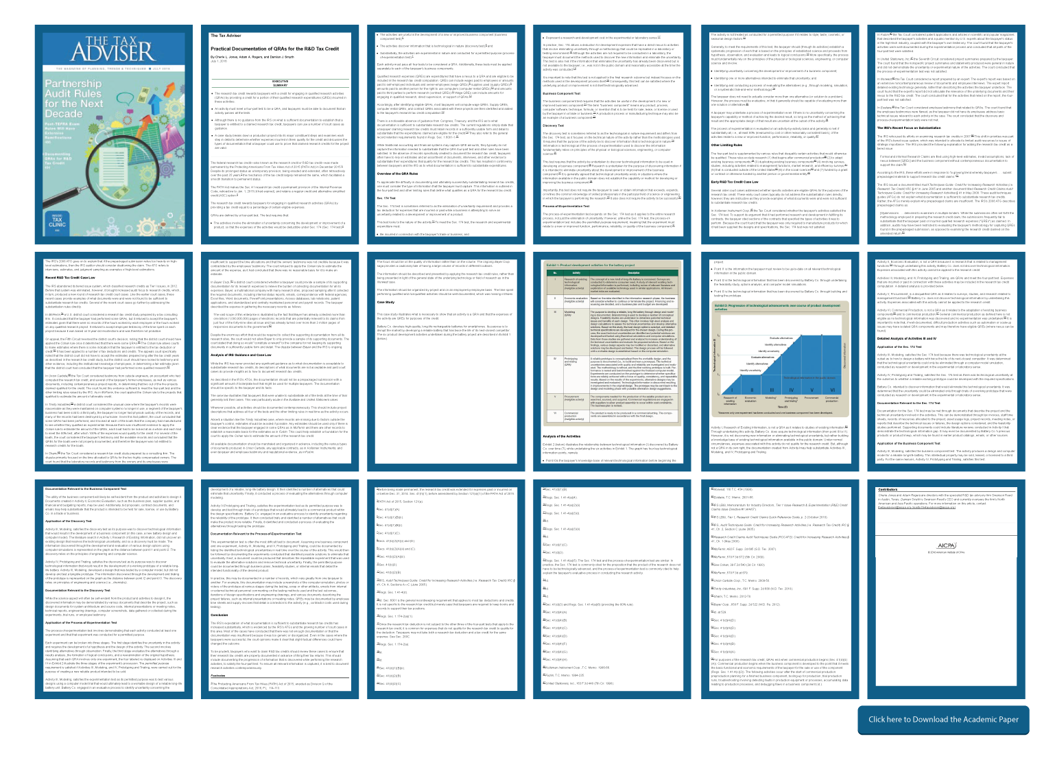 The Tax Adviser — page spreads of the published TaxTrex research paper